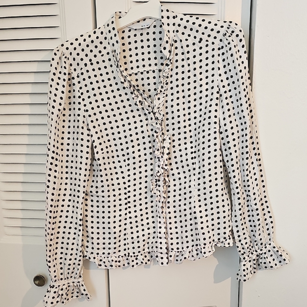Polka Dot Ruffled Blouse
